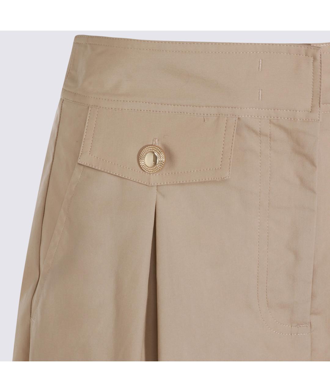 TWIN-SET Бежевые хлопко-эластановые шорты, фото 3