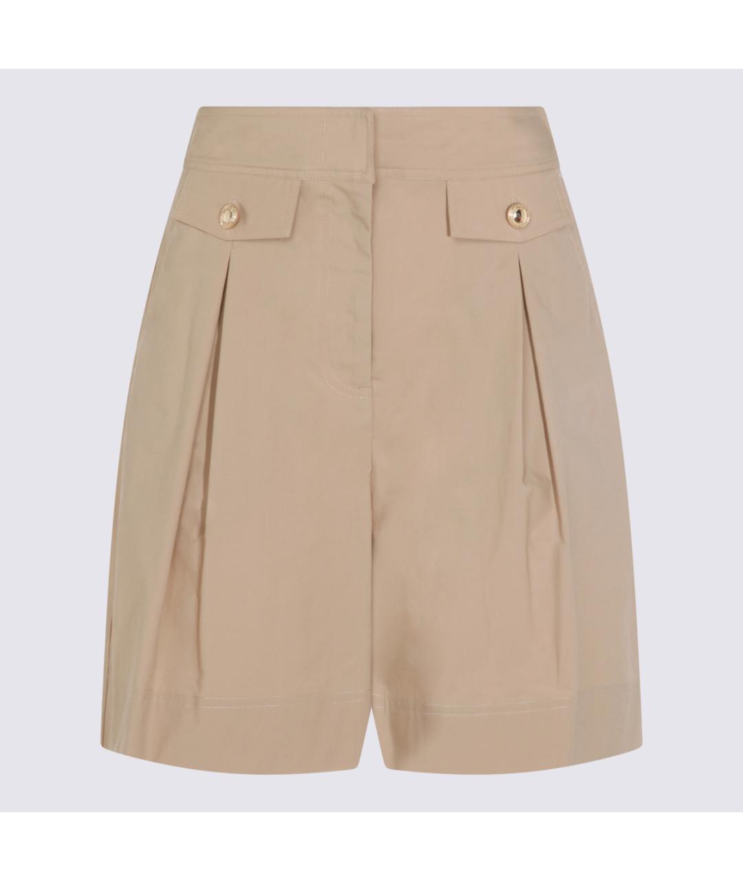 TWIN-SET Бежевые хлопко-эластановые шорты, фото 4