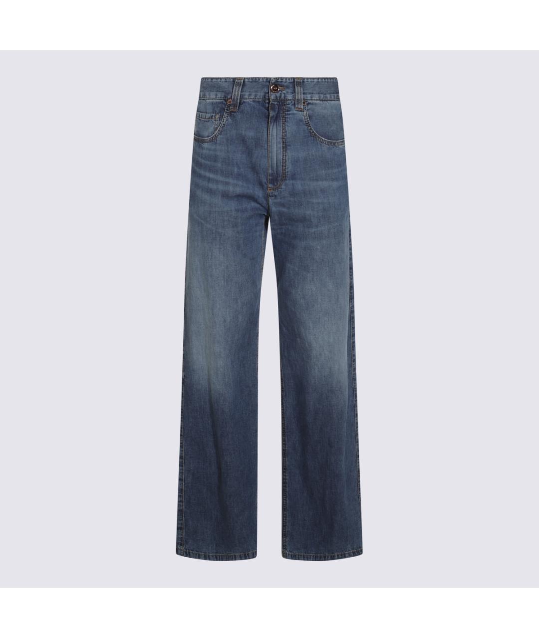 BRUNELLO CUCINELLI Синие хлопковые джинсы клеш, фото 3