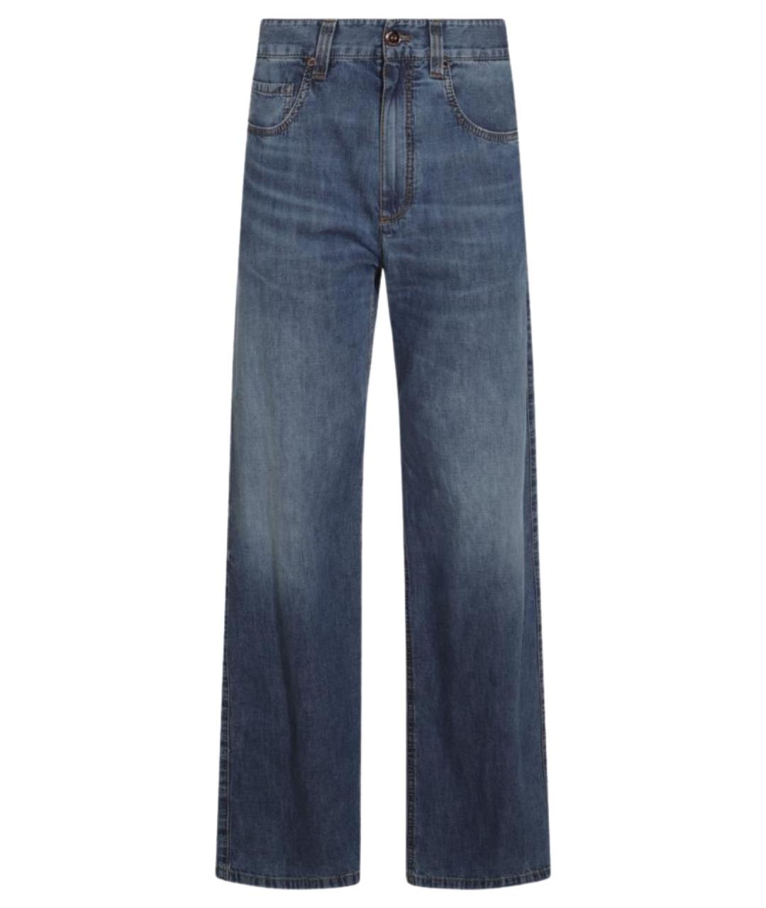 BRUNELLO CUCINELLI Синие хлопковые джинсы клеш, фото 1