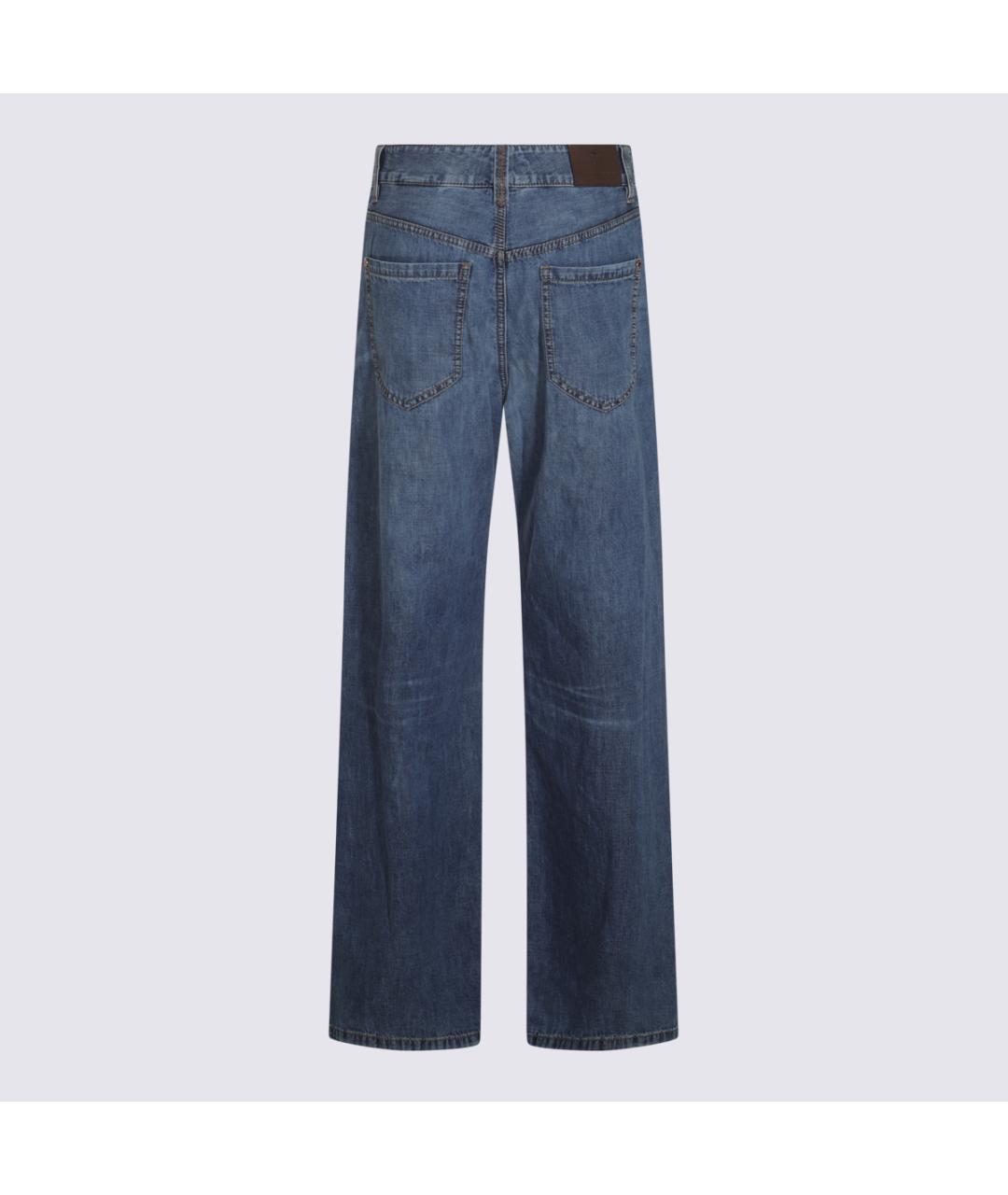 BRUNELLO CUCINELLI Синие хлопковые джинсы клеш, фото 2