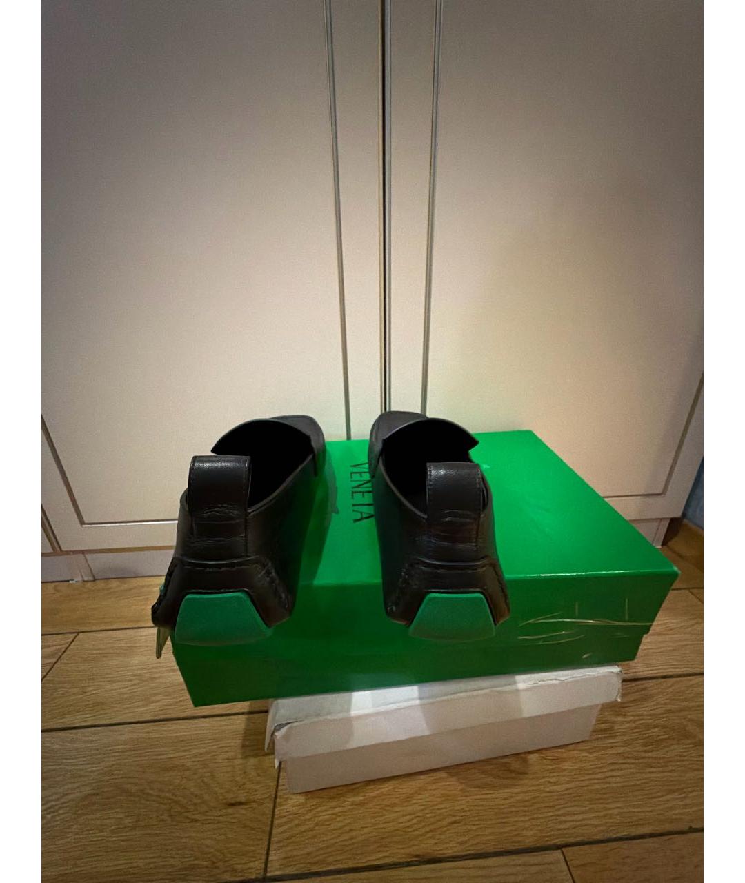 BOTTEGA VENETA Черные кожаные мокасины, фото 4