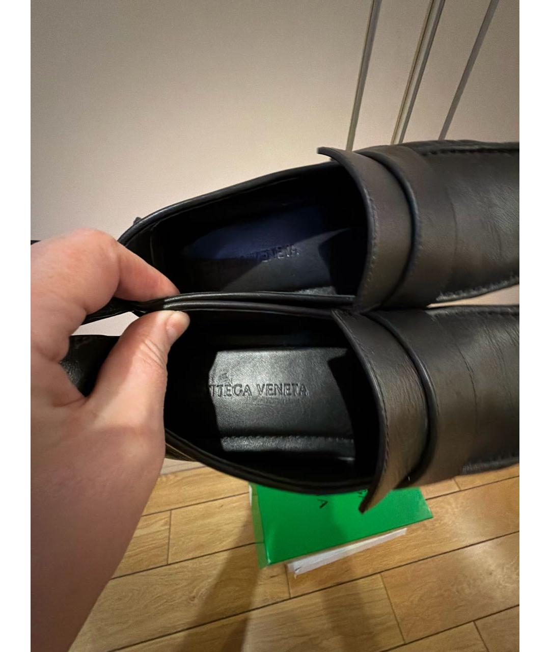 BOTTEGA VENETA Черные кожаные мокасины, фото 6