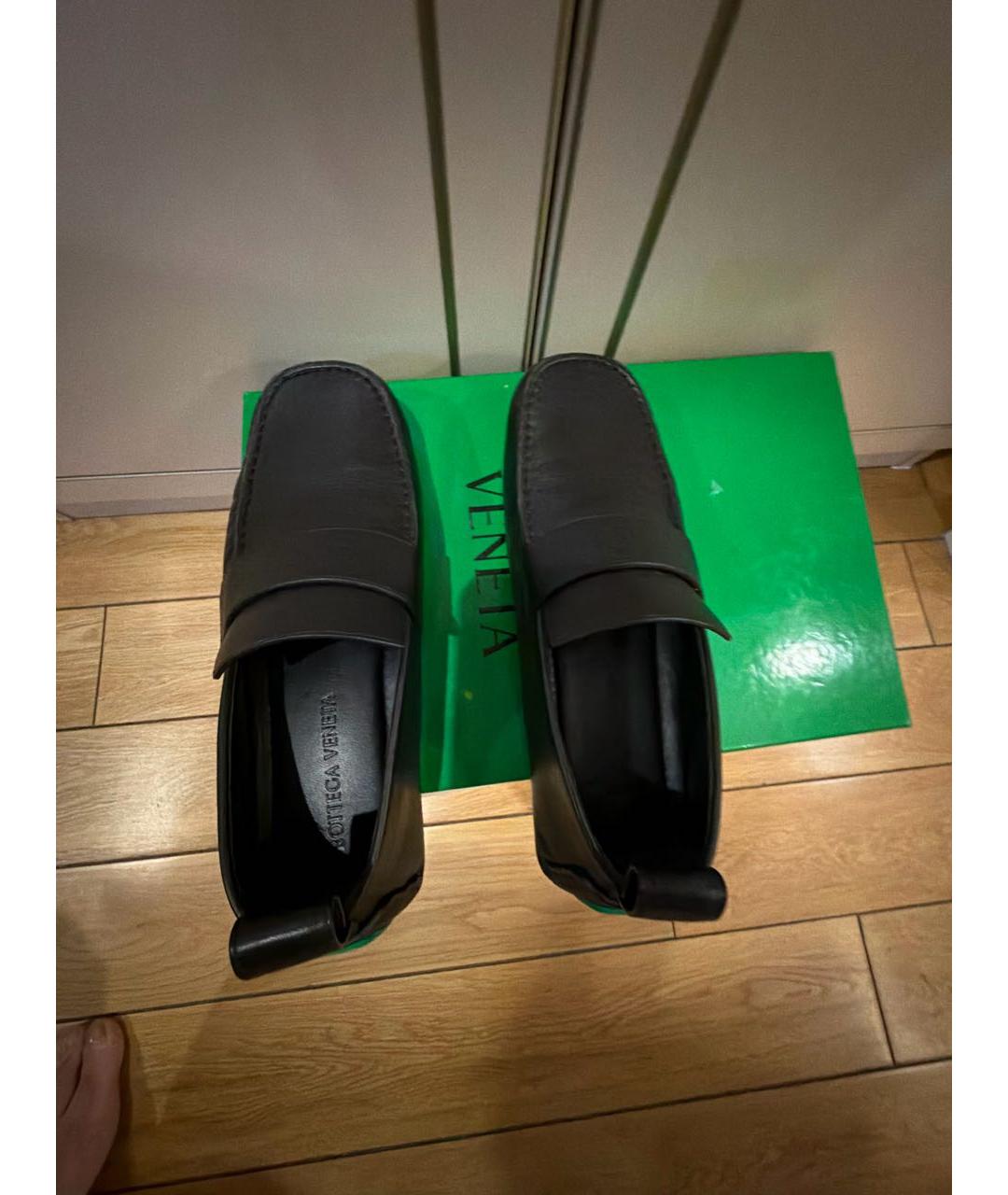 BOTTEGA VENETA Черные кожаные мокасины, фото 3