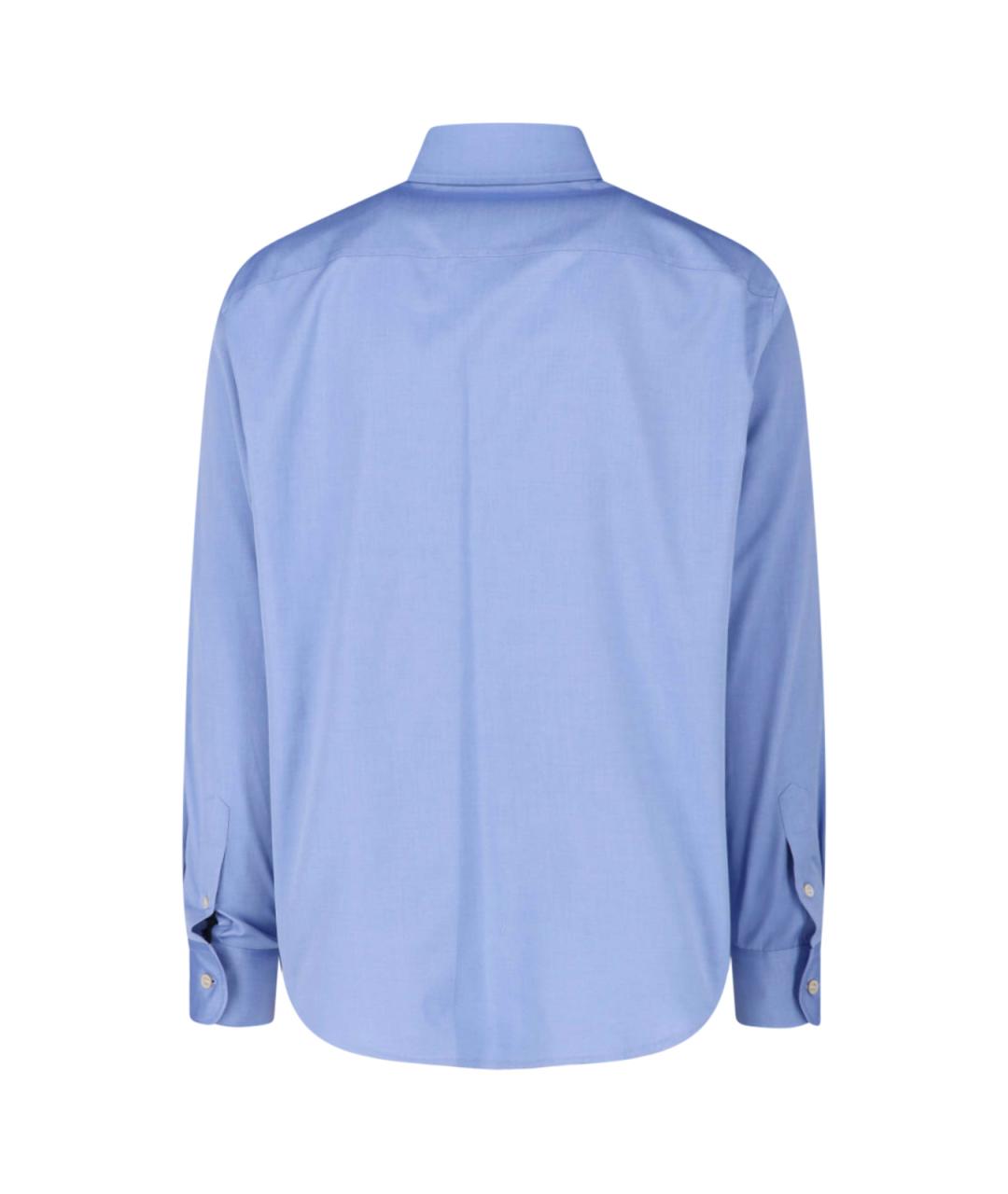VALENTINO Голубая хлопковая кэжуал рубашка, фото 2