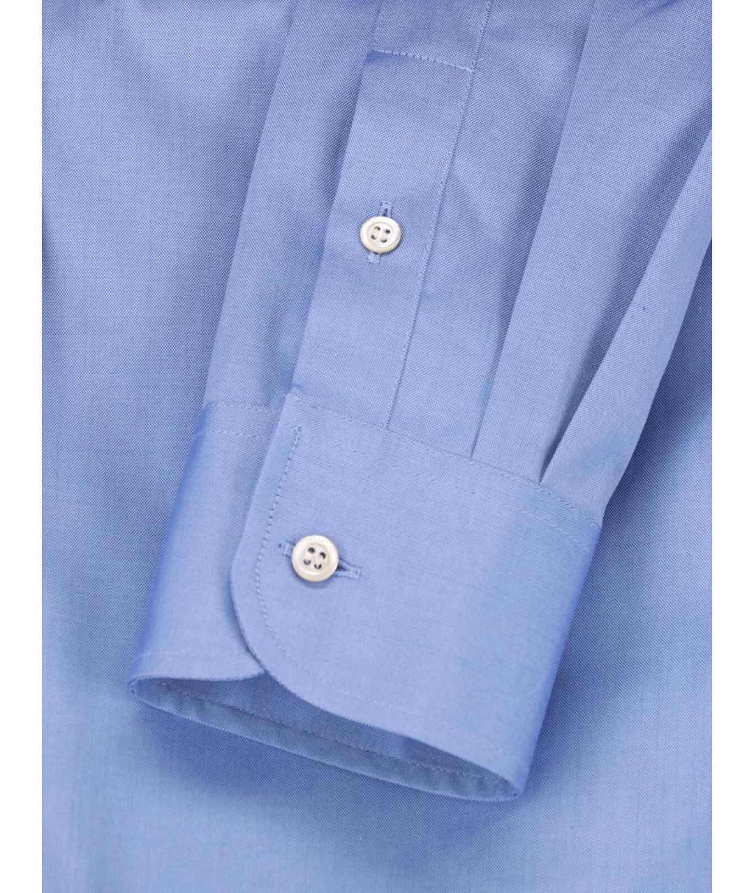 VALENTINO Голубая хлопковая кэжуал рубашка, фото 5
