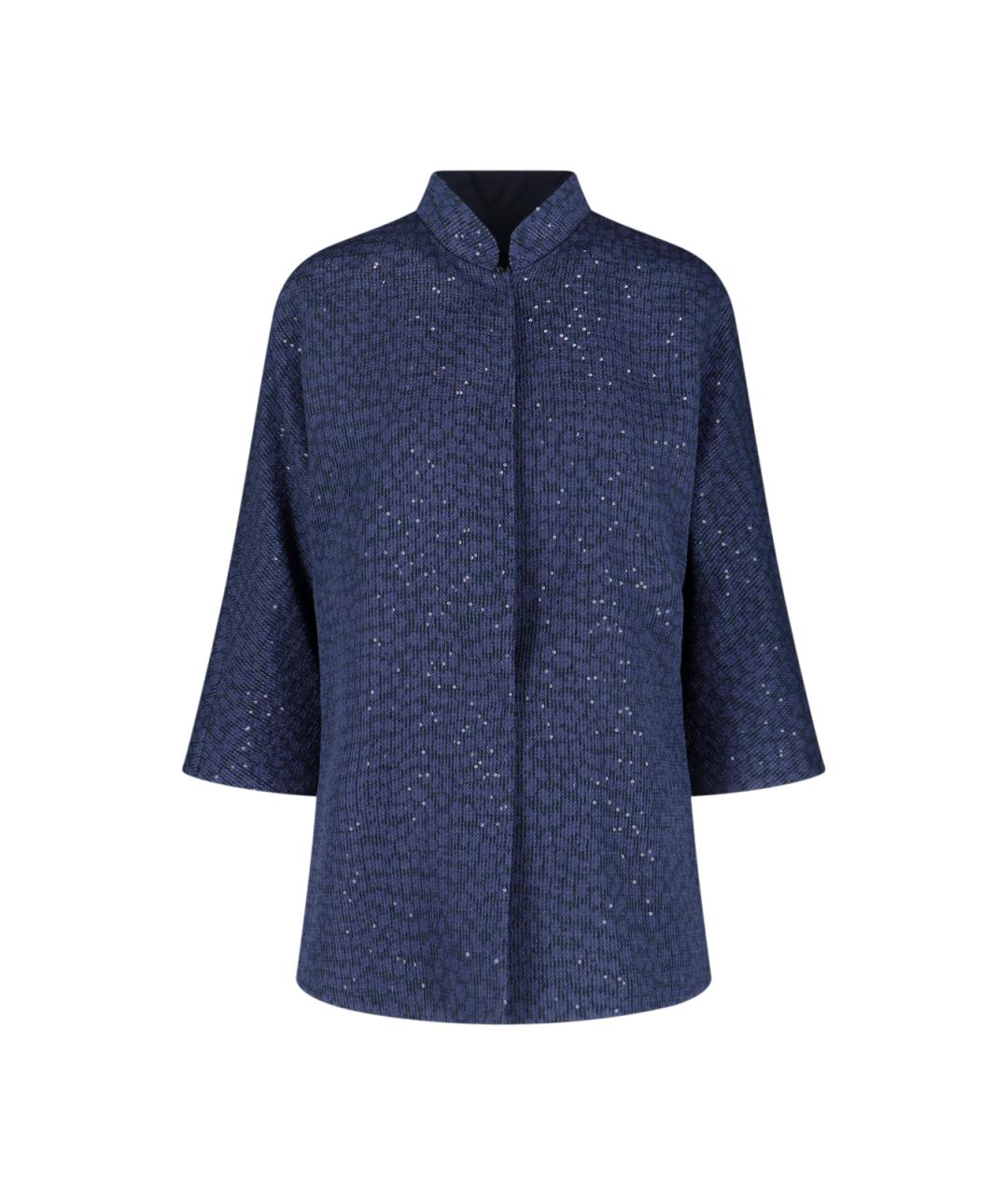 GIORGIO ARMANI Синее вискозное пальто, фото 1