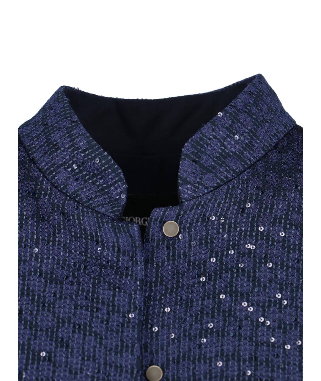 GIORGIO ARMANI Синее вискозное пальто, фото 3