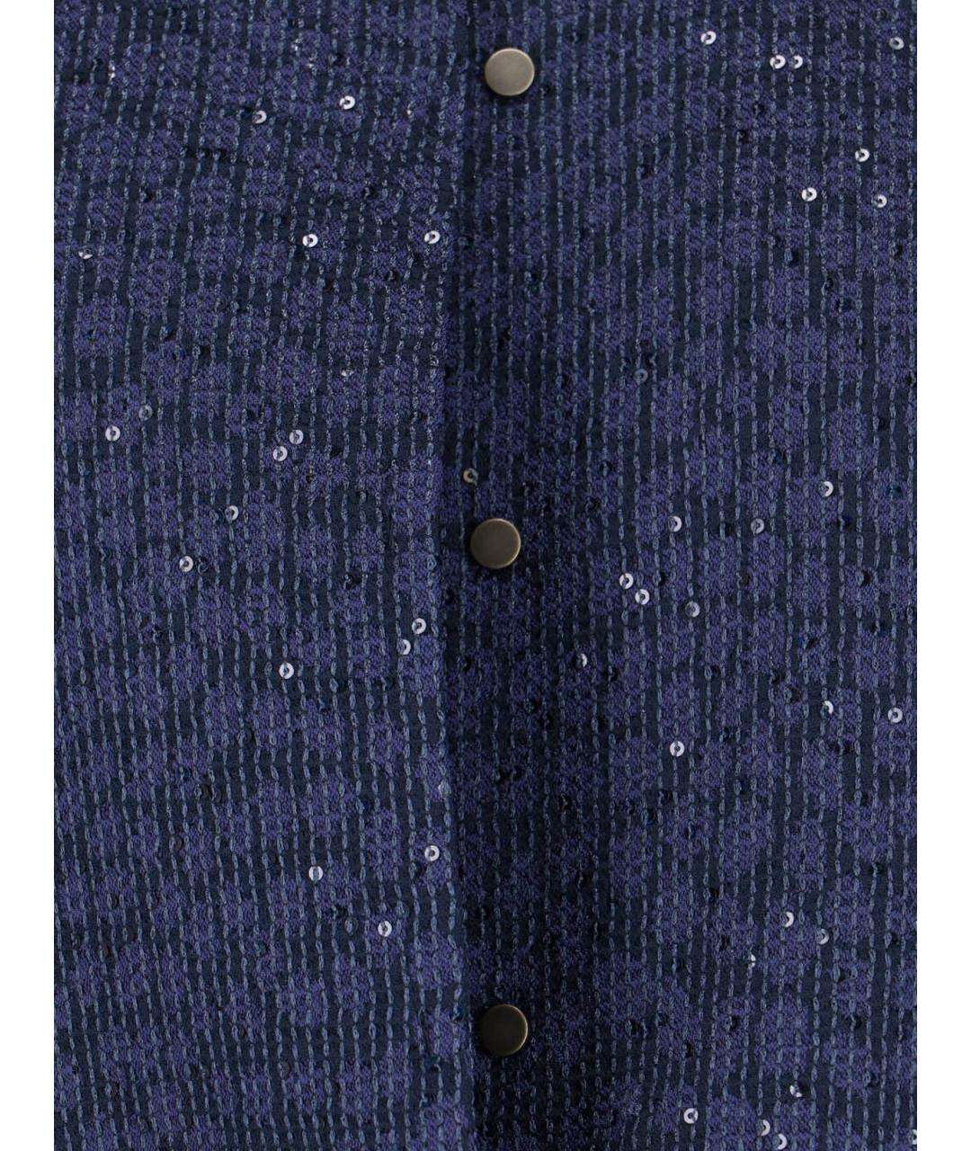 GIORGIO ARMANI Синее вискозное пальто, фото 4