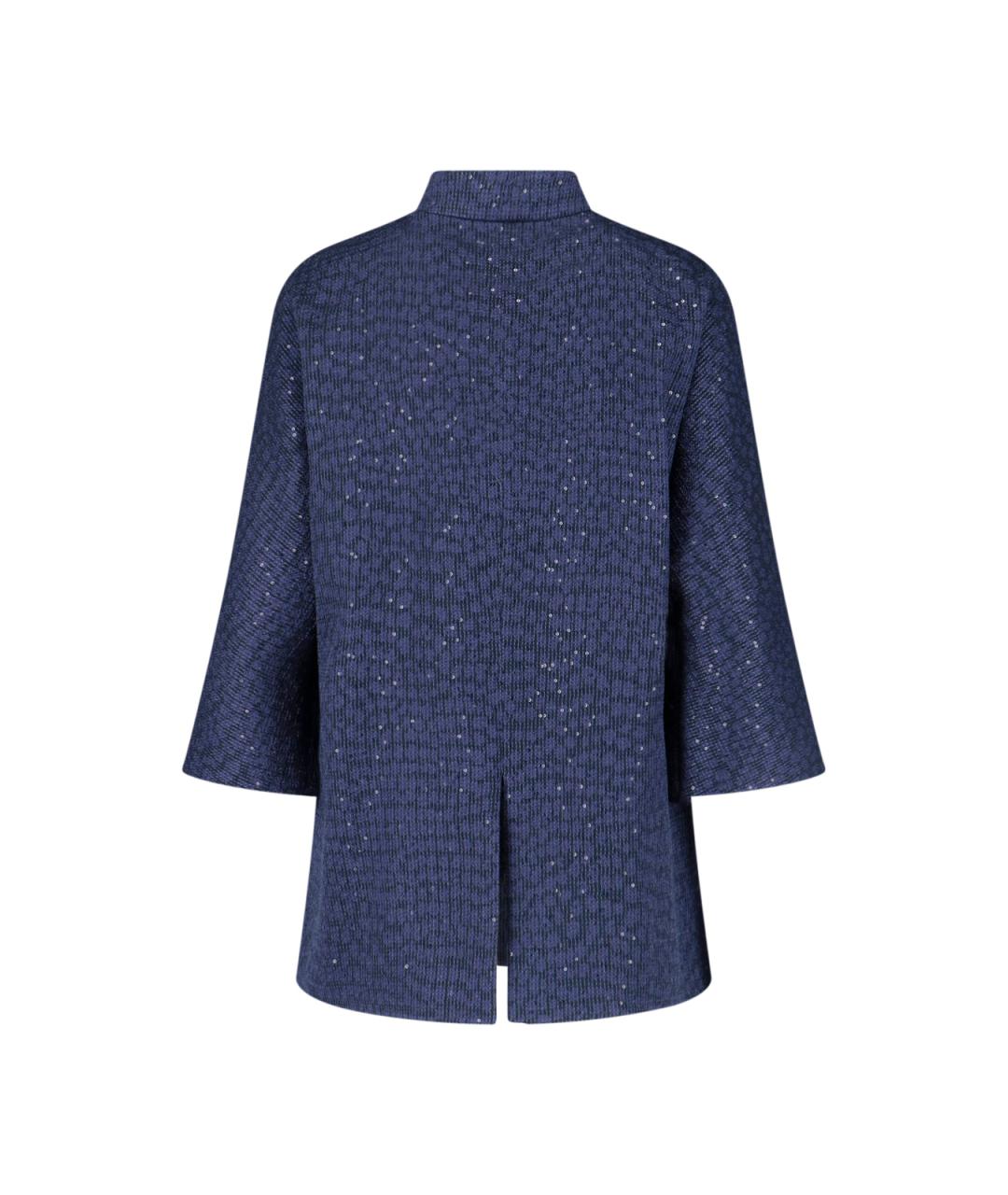 GIORGIO ARMANI Синее вискозное пальто, фото 2