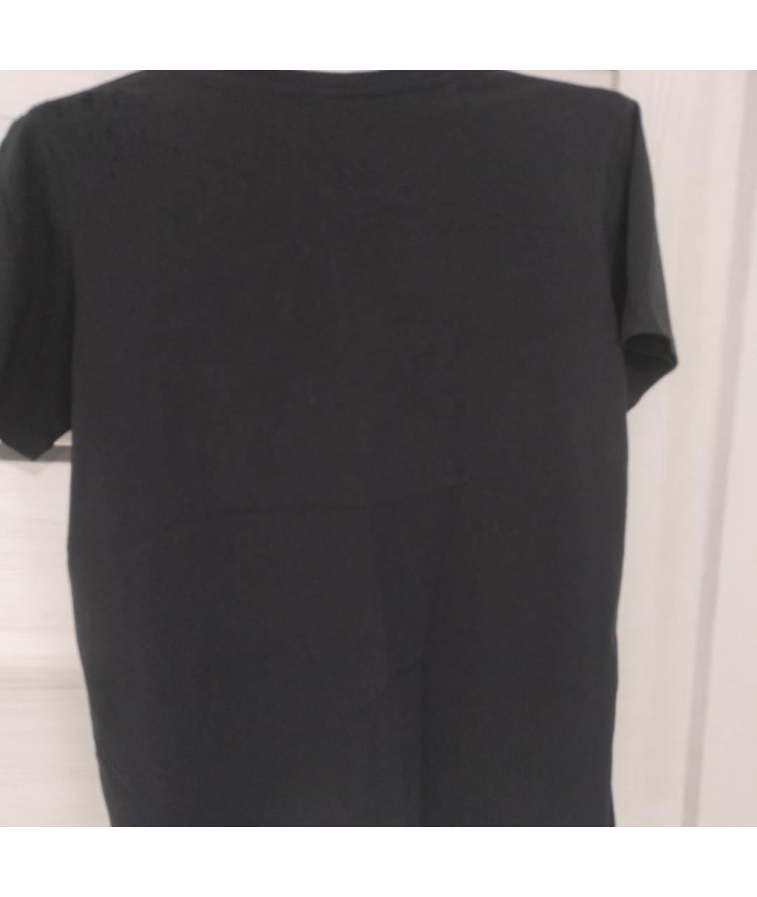 BALMAIN Черная хлопковая футболка, фото 2