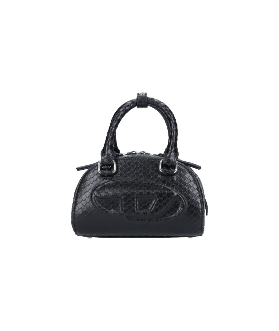 DIESEL Черная кожаная сумка с короткими ручками, фото 6