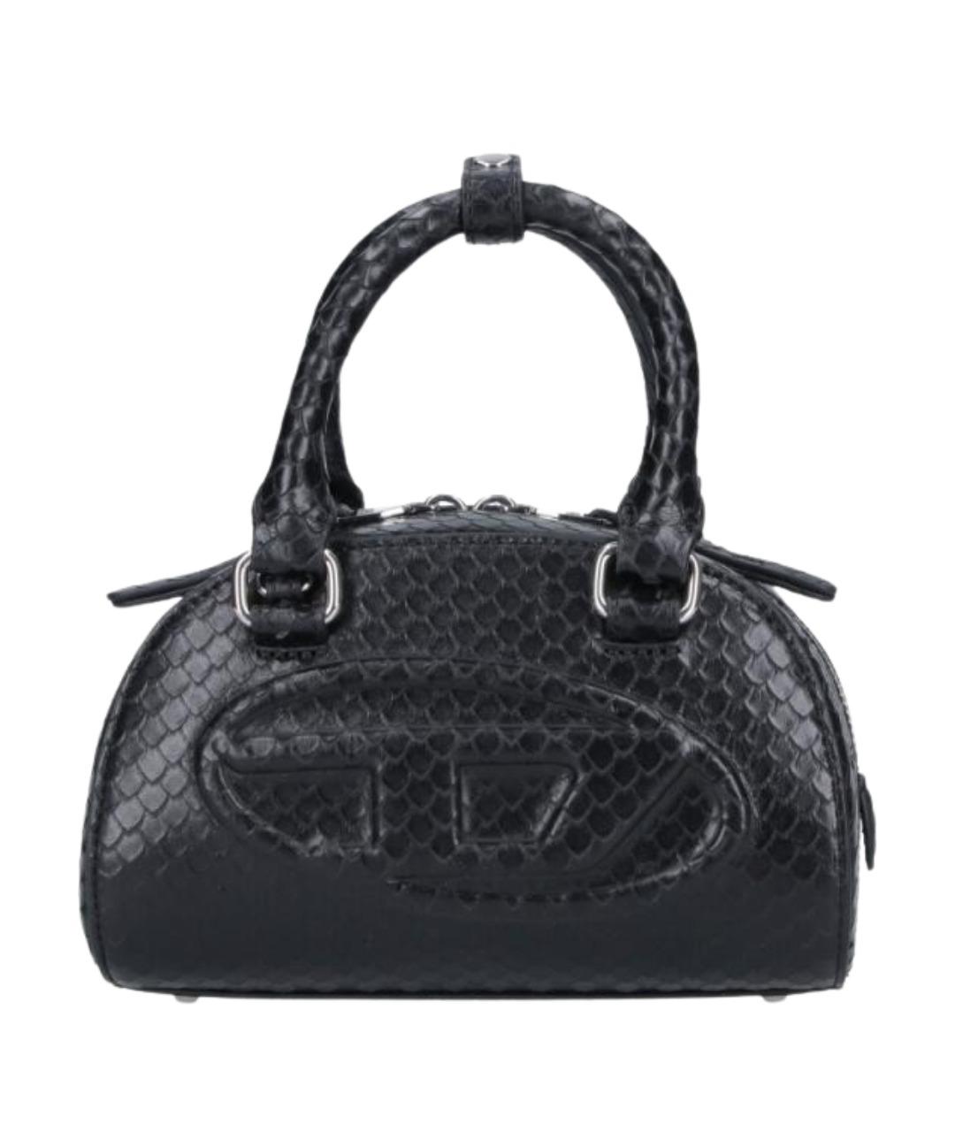 DIESEL Черная кожаная сумка с короткими ручками, фото 1