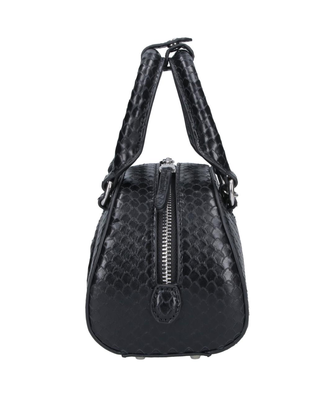 DIESEL Черная кожаная сумка с короткими ручками, фото 5