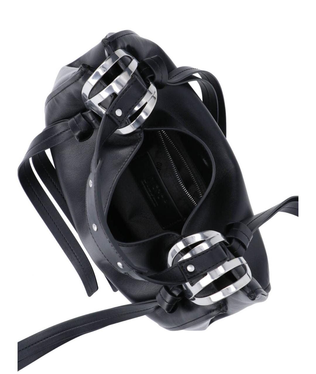 DIESEL Черная сумка через плечо из искусственной кожи, фото 4