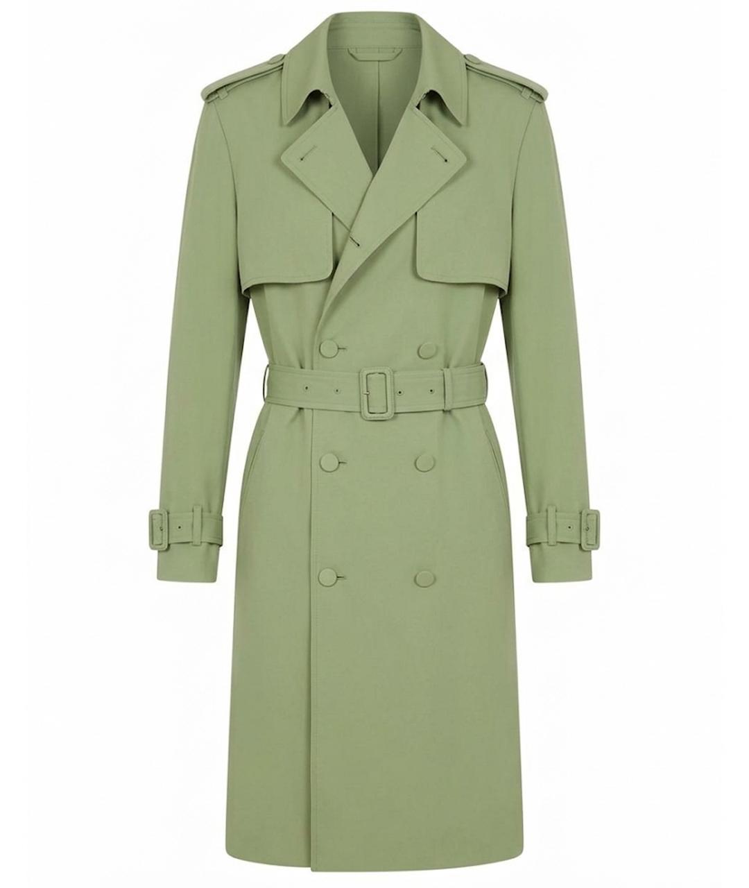 BOTTEGA VENETA Зеленый шерстяной тренч/плащ, фото 1