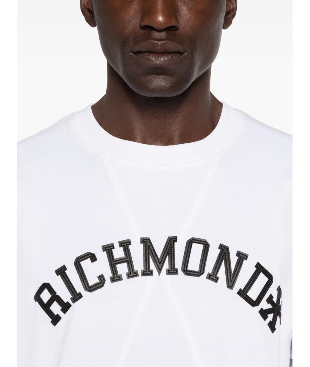 JOHN RICHMOND Белая хлопковая футболка, фото 4