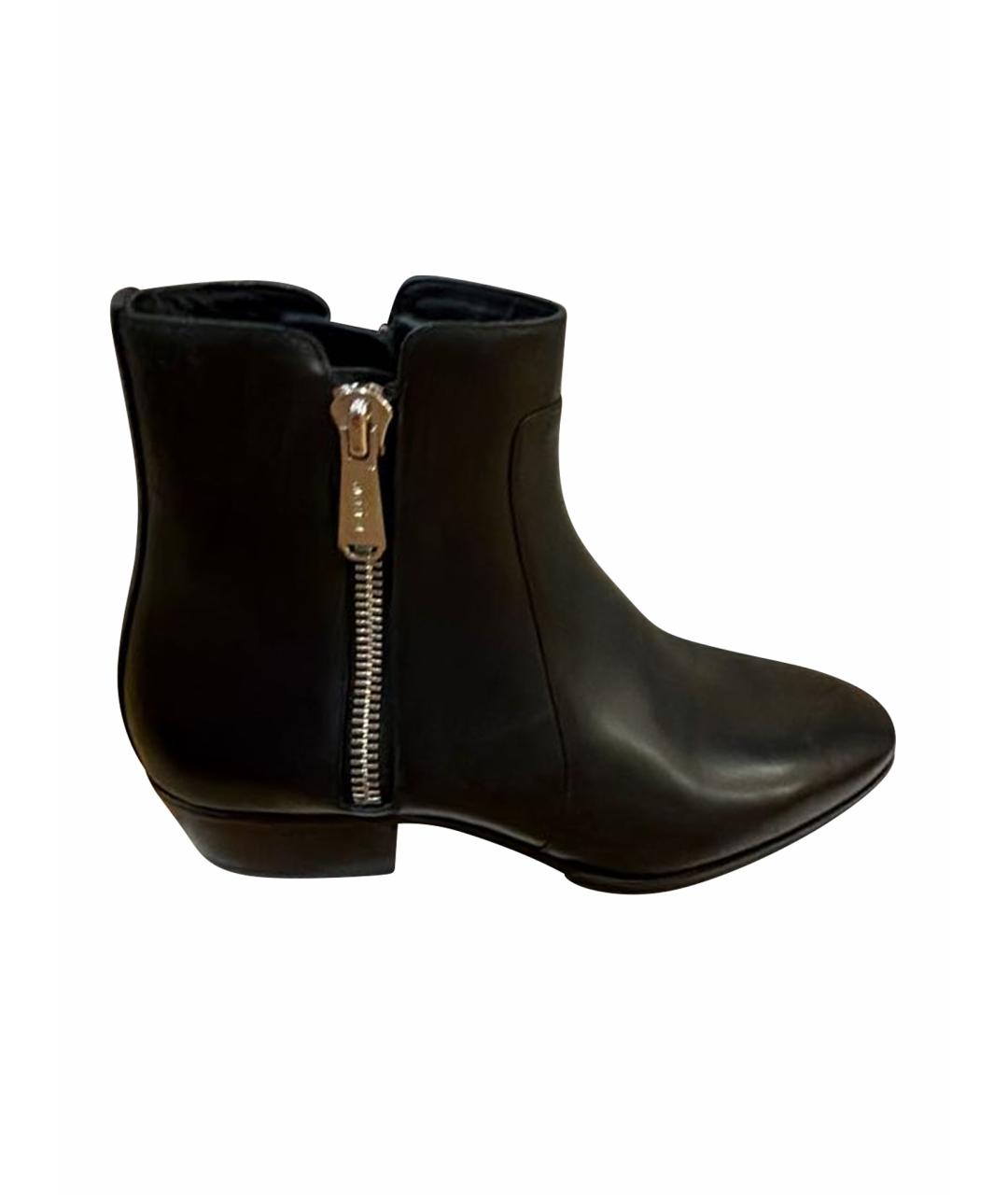 BALMAIN Черные кожаные высокие ботинки, фото 1