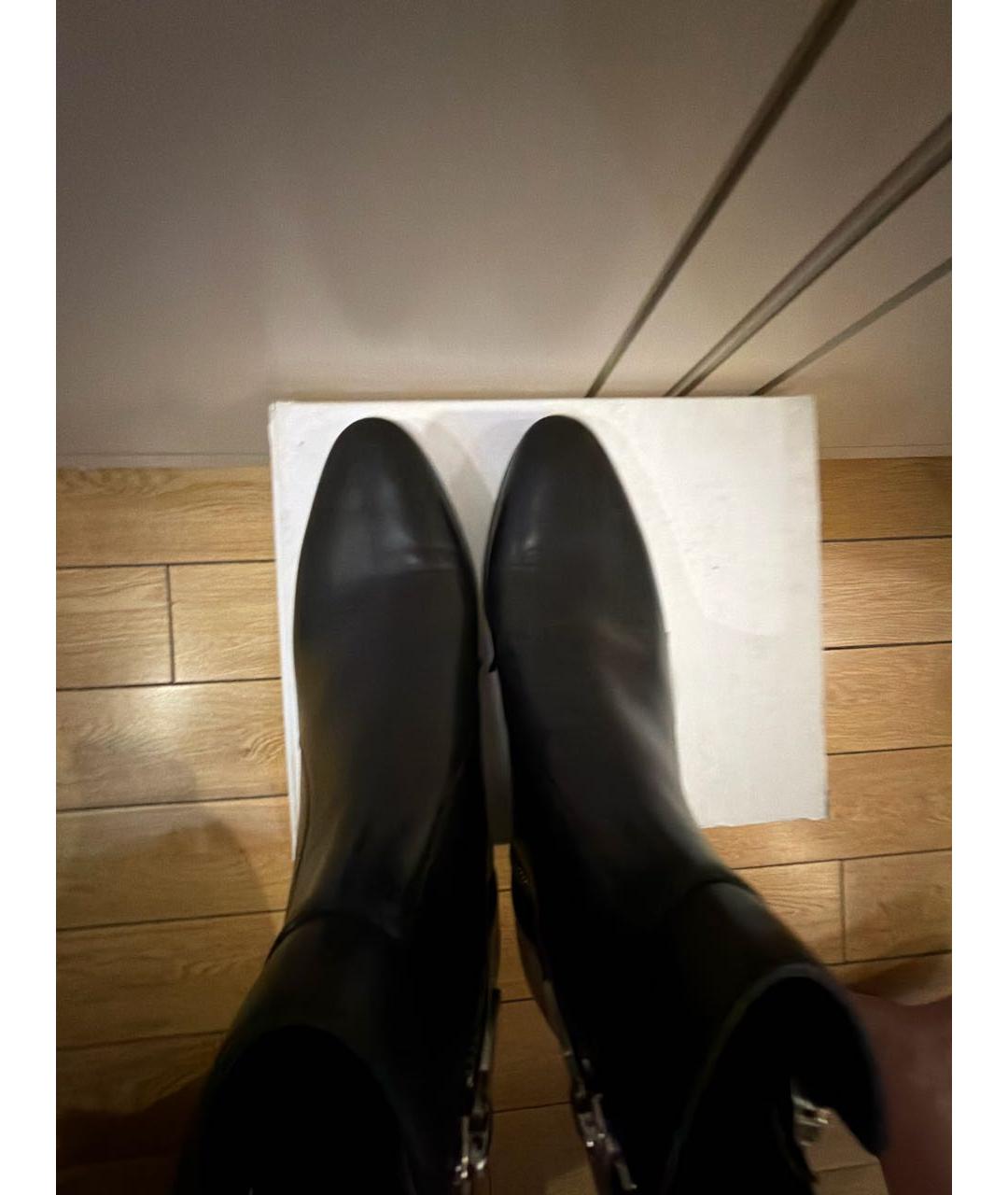 BALMAIN Черные кожаные высокие ботинки, фото 3