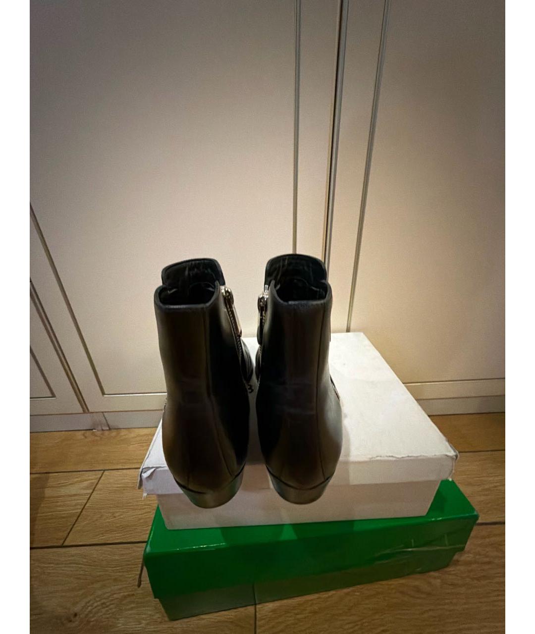 BALMAIN Черные кожаные высокие ботинки, фото 4