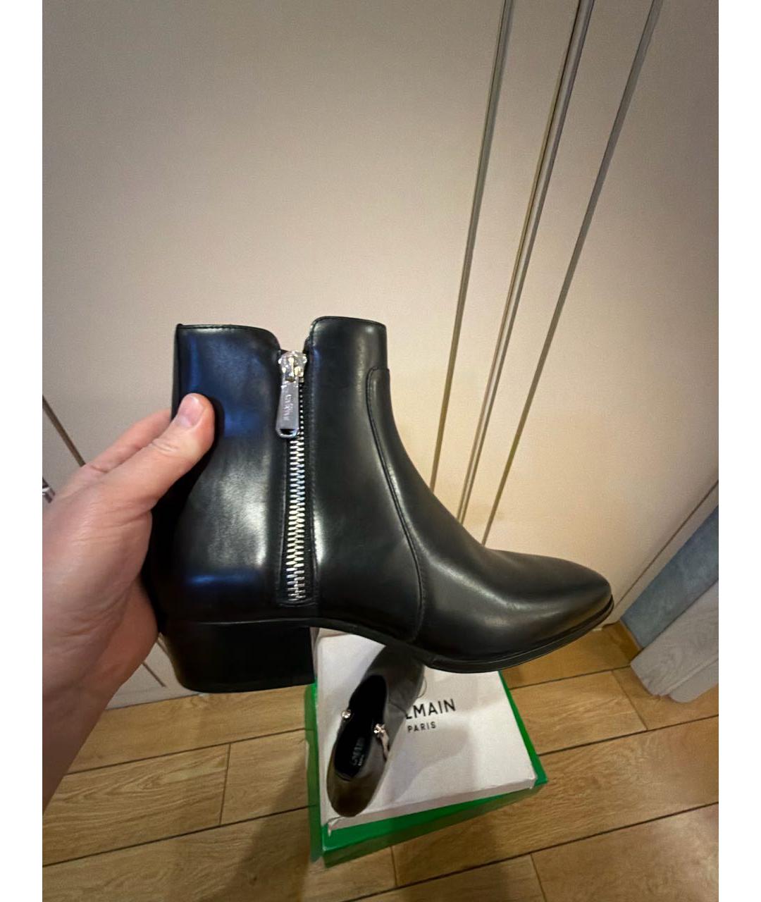BALMAIN Черные кожаные высокие ботинки, фото 5