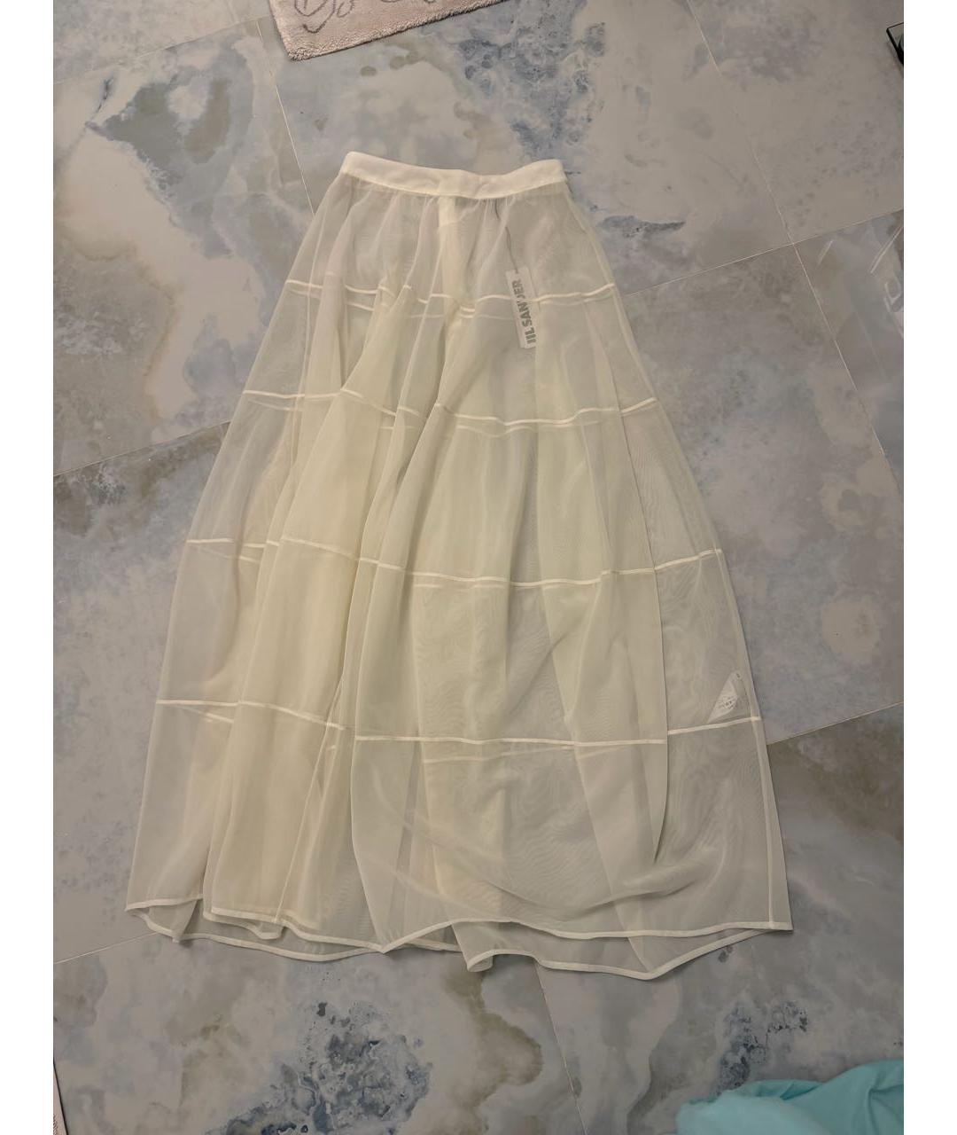 JIL SANDER Белая юбка макси, фото 3