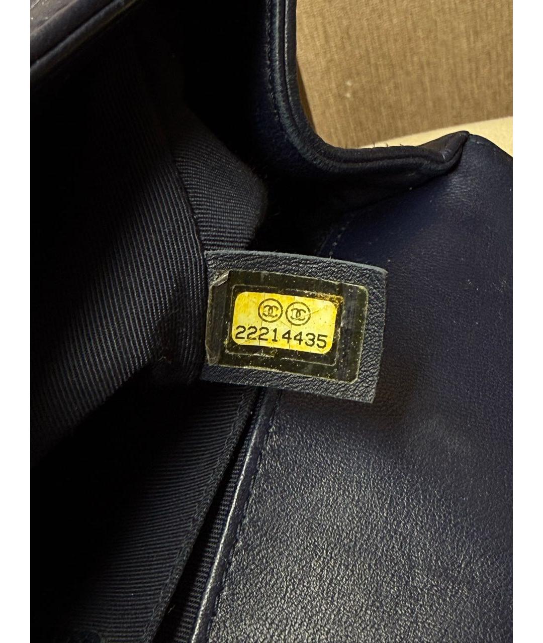 CHANEL Темно-синяя кожаная сумка через плечо, фото 8
