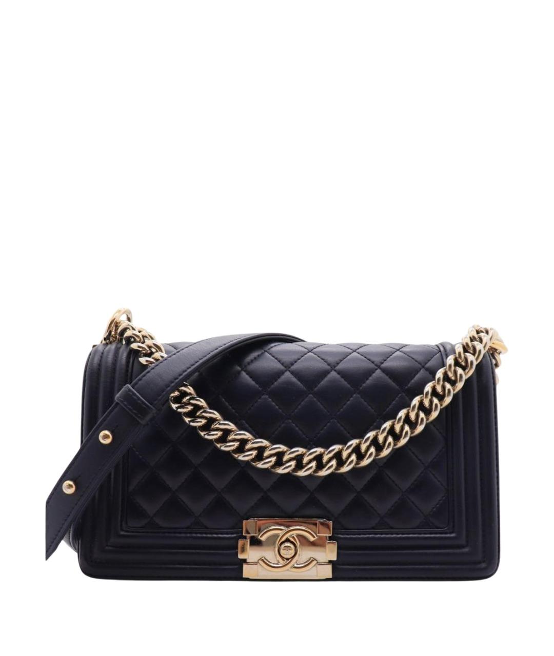 CHANEL Темно-синяя кожаная сумка через плечо, фото 1