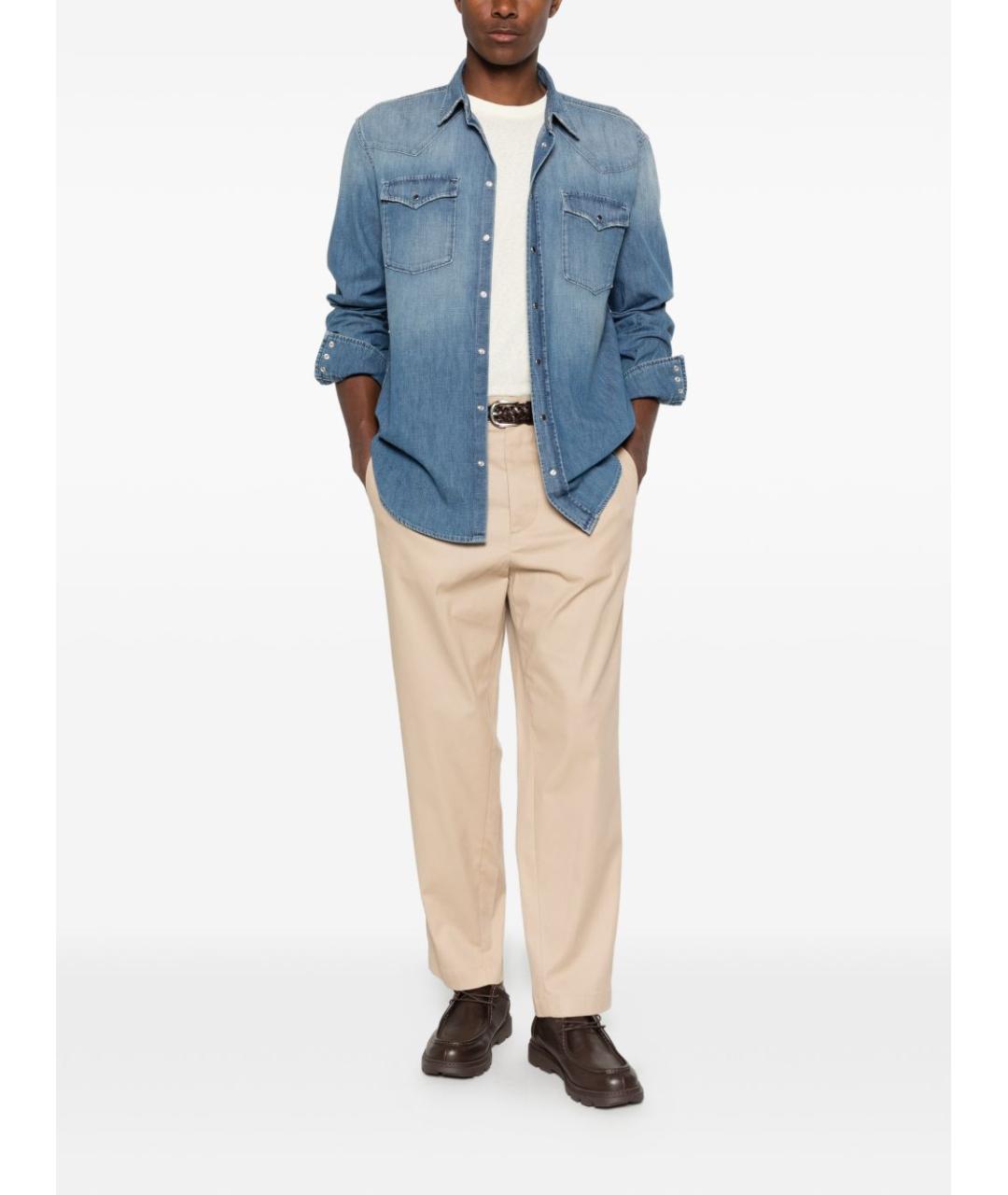 DONDUP Синяя хлопковая кэжуал рубашка, фото 3