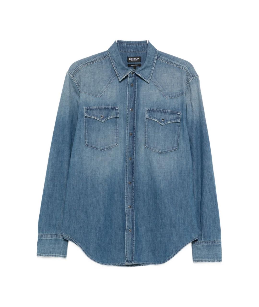 DONDUP Синяя хлопковая кэжуал рубашка, фото 1