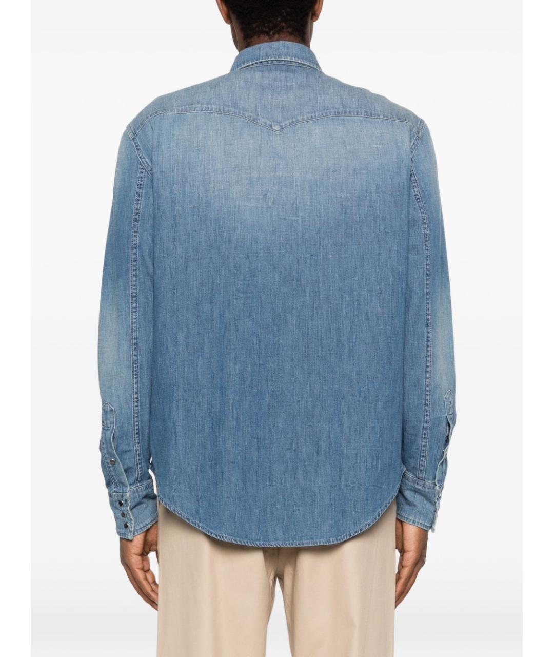 DONDUP Синяя хлопковая кэжуал рубашка, фото 4