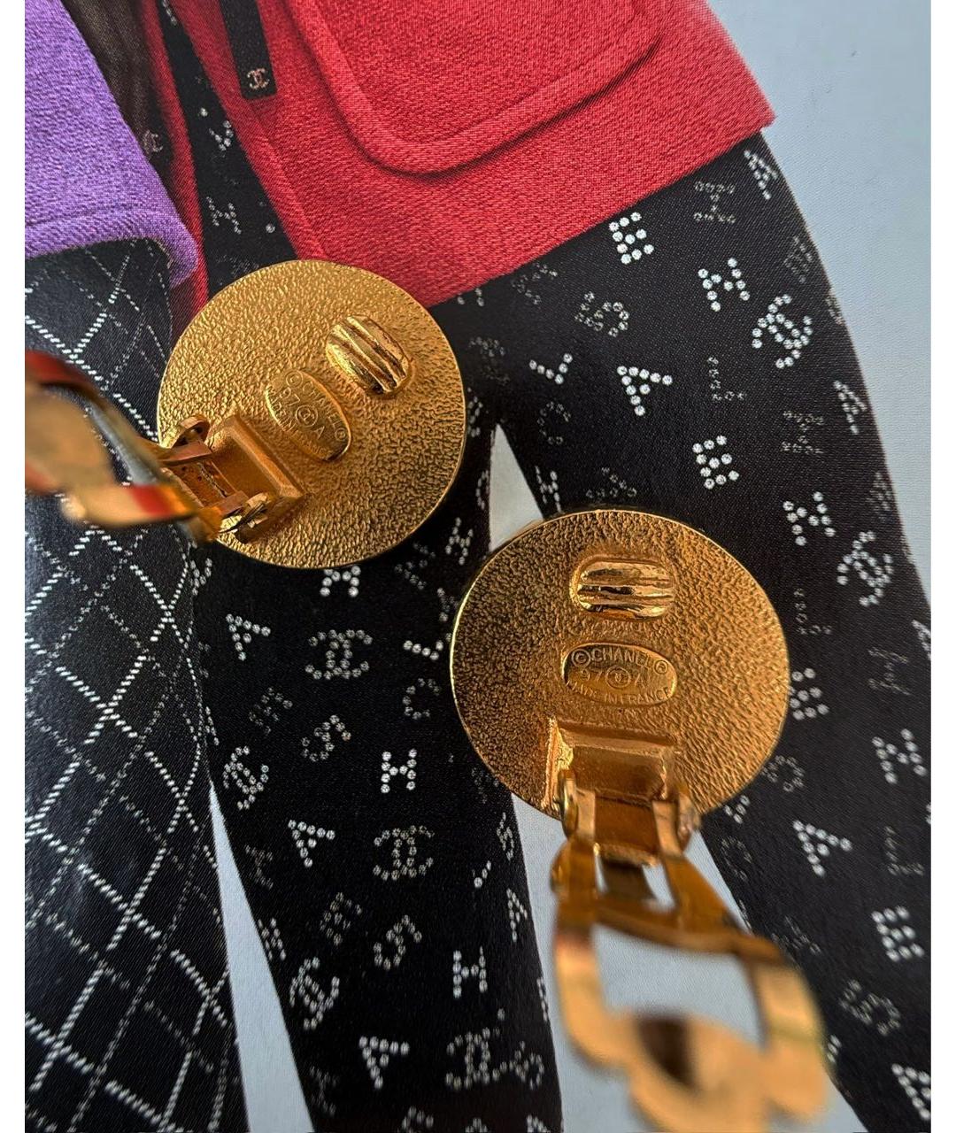 CHANEL Черные металлические клипсы, фото 2