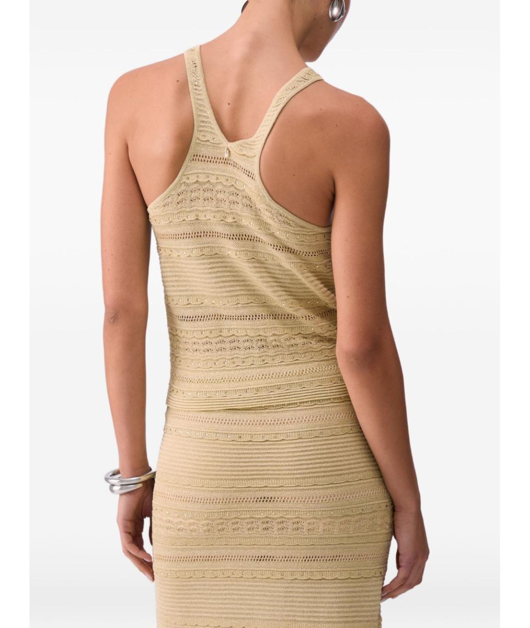 LIU JO Желтая вискозная майка, фото 3