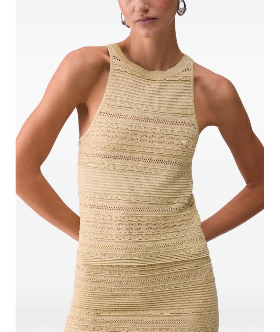 LIU JO Желтая вискозная майка, фото 2