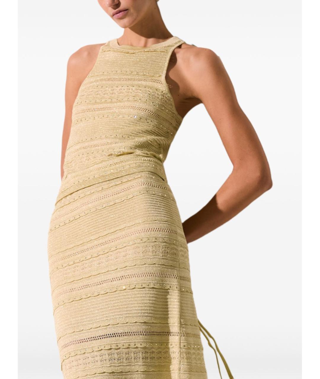 LIU JO Желтая вискозная майка, фото 5