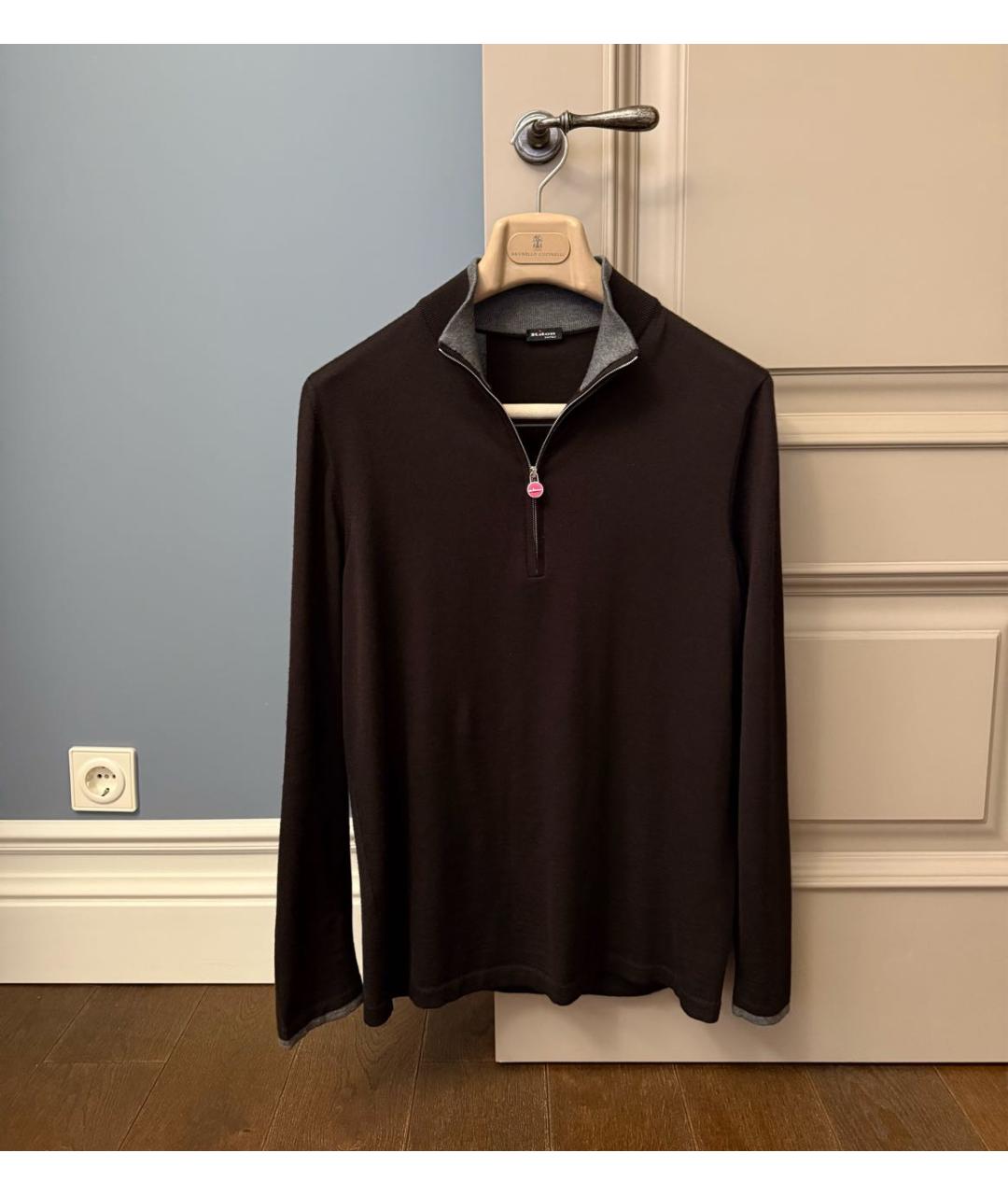 KITON Коричневый кашемировый джемпер / свитер, фото 4