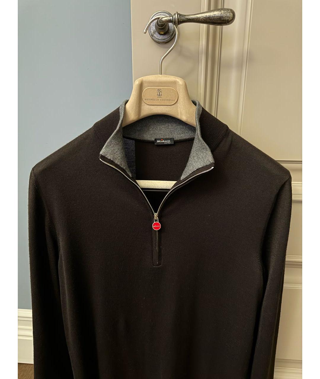 KITON Коричневый кашемировый джемпер / свитер, фото 2
