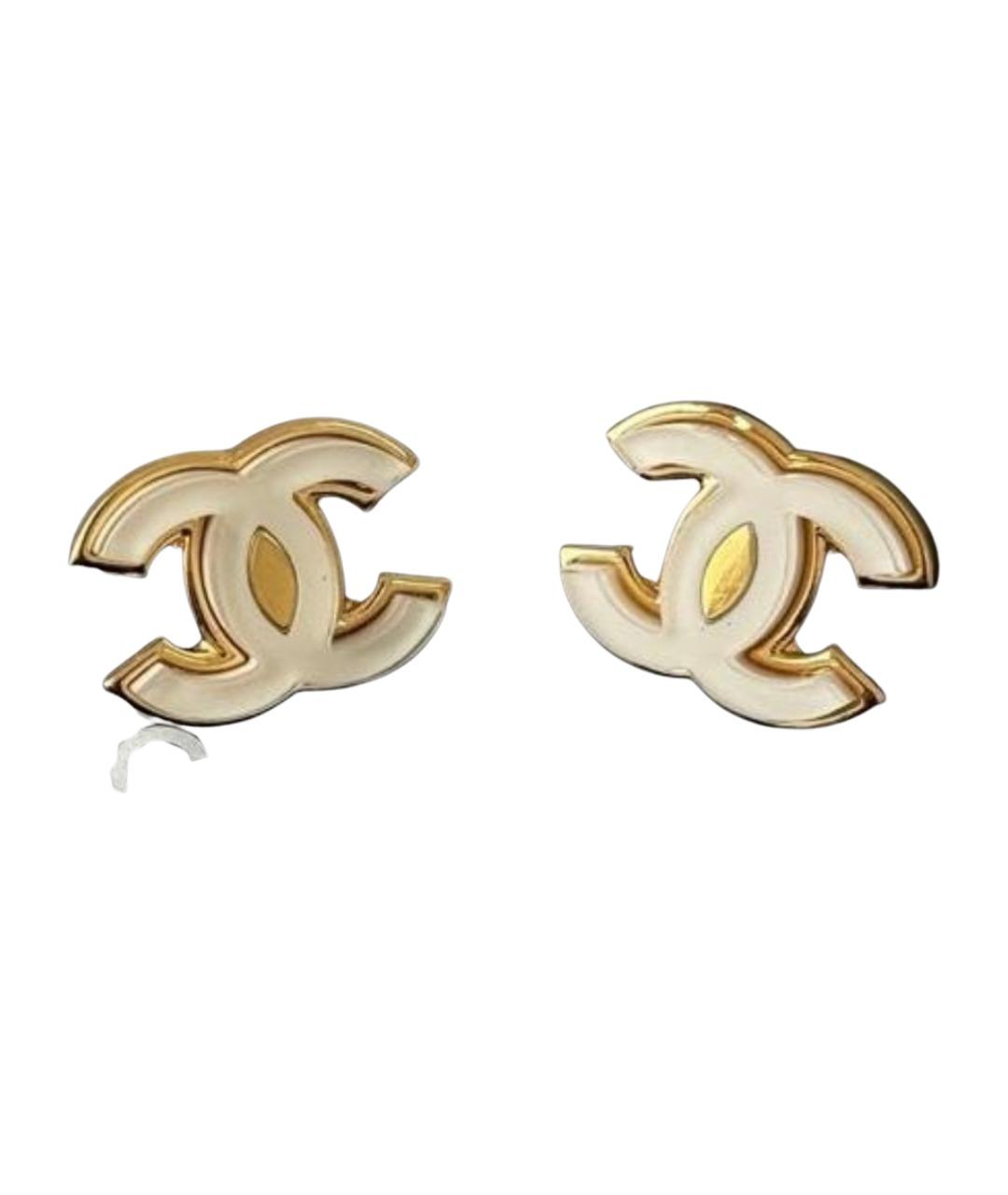 CHANEL Золотые металлические серьги, фото 6