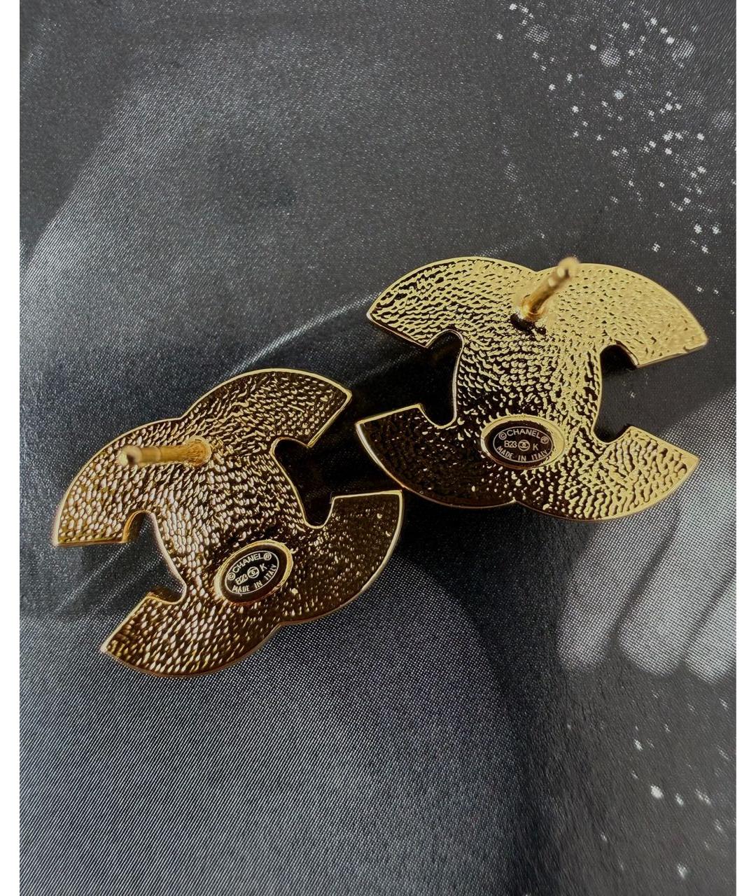 CHANEL Золотые металлические серьги, фото 4