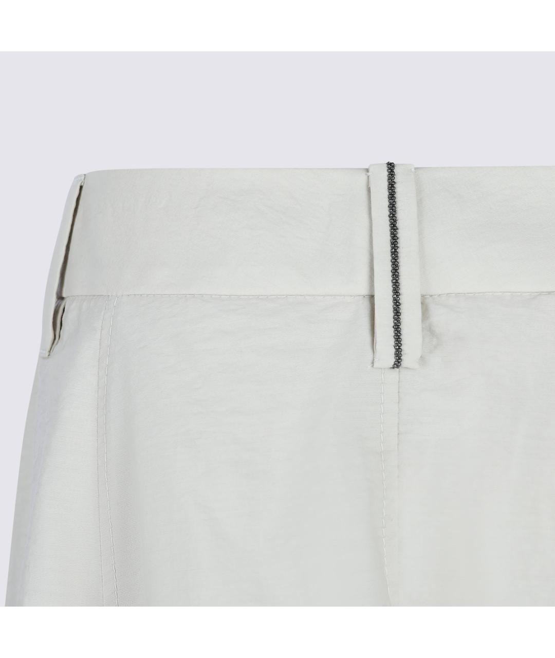 BRUNELLO CUCINELLI Серая хлопко-эластановая юбка миди, фото 4