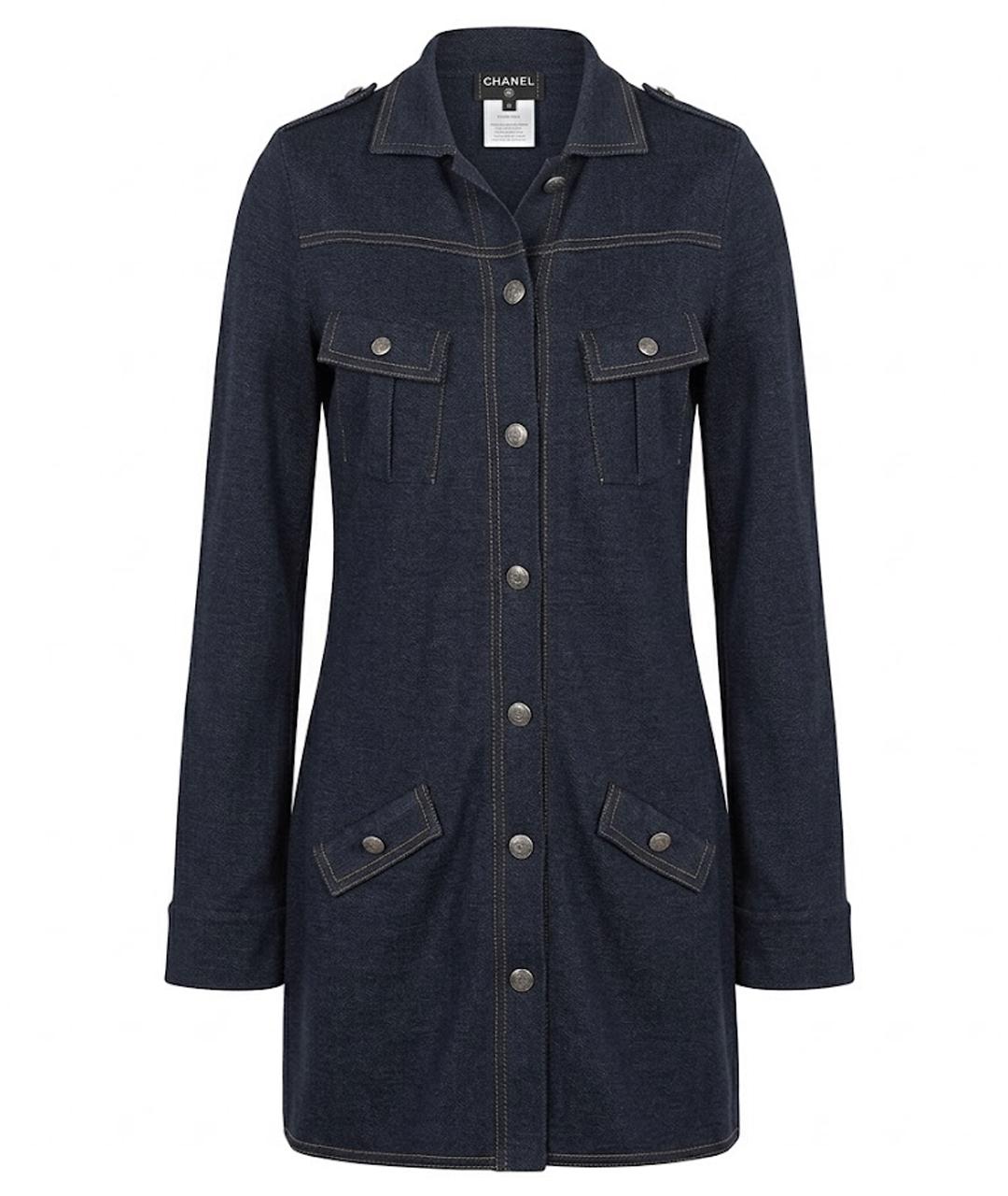 CHANEL Темно-синий шерстяной жакет/пиджак, фото 9