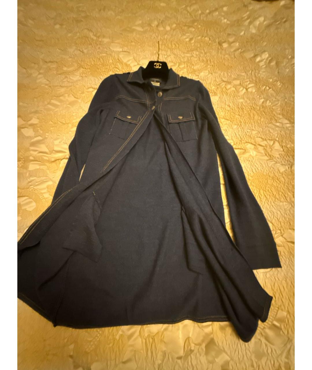 CHANEL Темно-синий шерстяной жакет/пиджак, фото 8