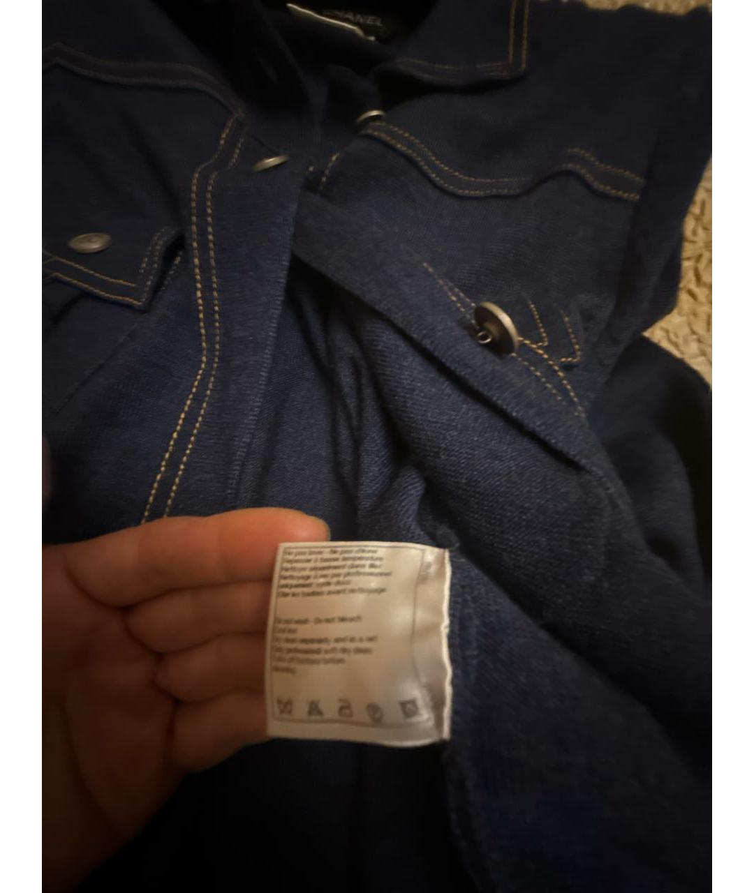 CHANEL Темно-синий шерстяной жакет/пиджак, фото 6