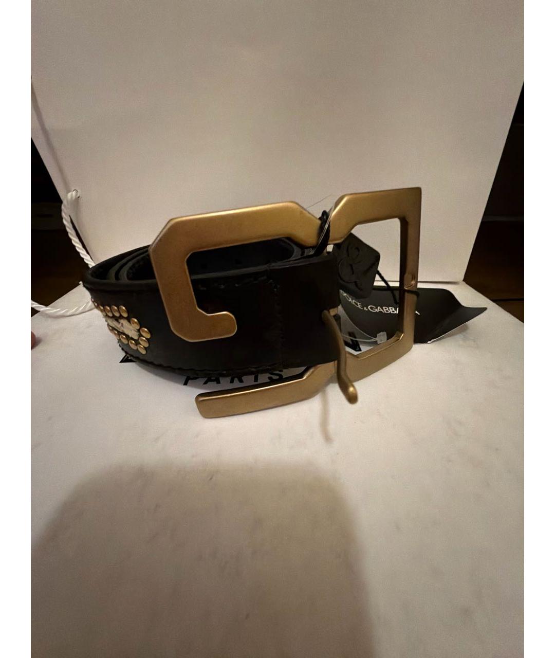 DOLCE&GABBANA Черный кожаный ремень, фото 8