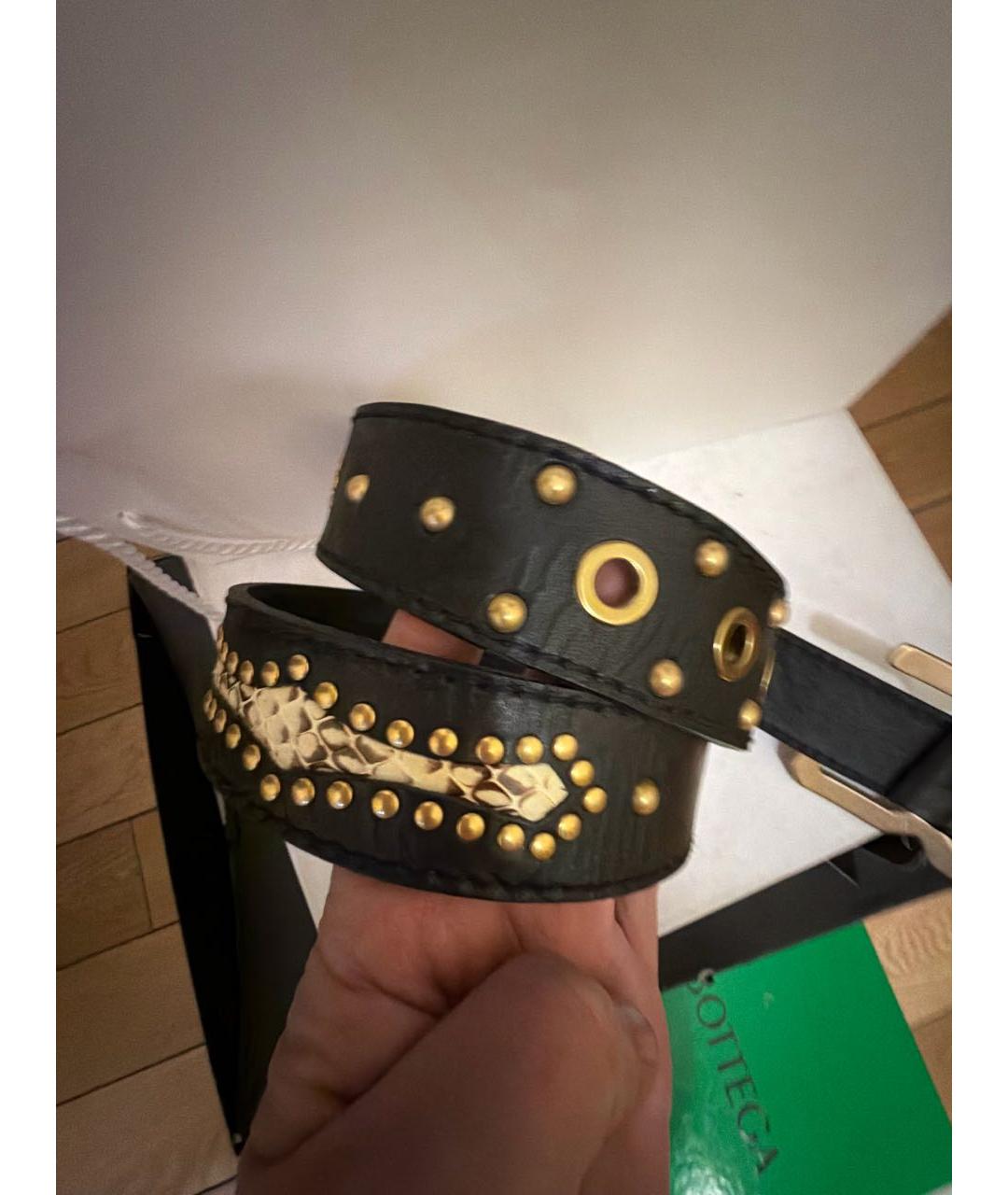 DOLCE&GABBANA Черный кожаный ремень, фото 4