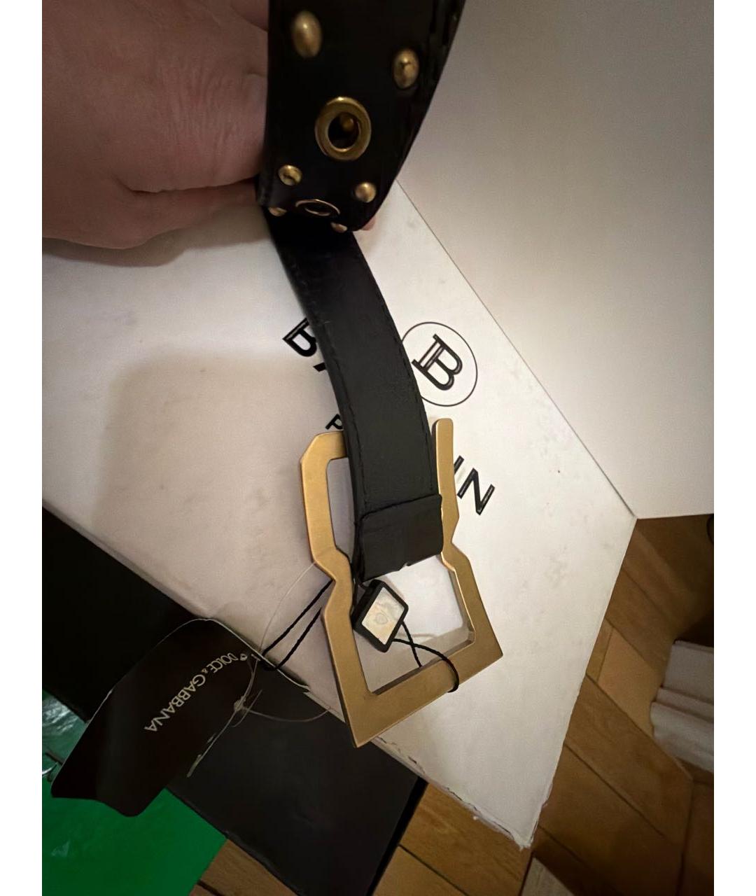 DOLCE&GABBANA Черный кожаный ремень, фото 2