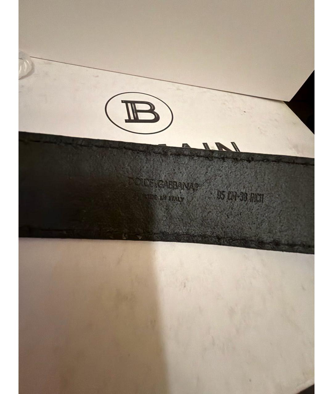 DOLCE&GABBANA Черный кожаный ремень, фото 3