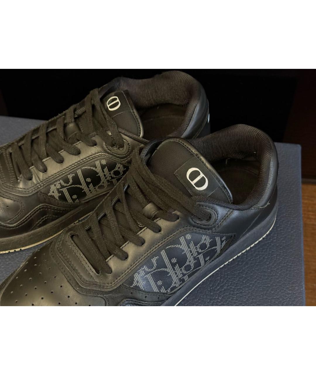 CHRISTIAN DIOR Черные кожаные низкие кроссовки / кеды, фото 5