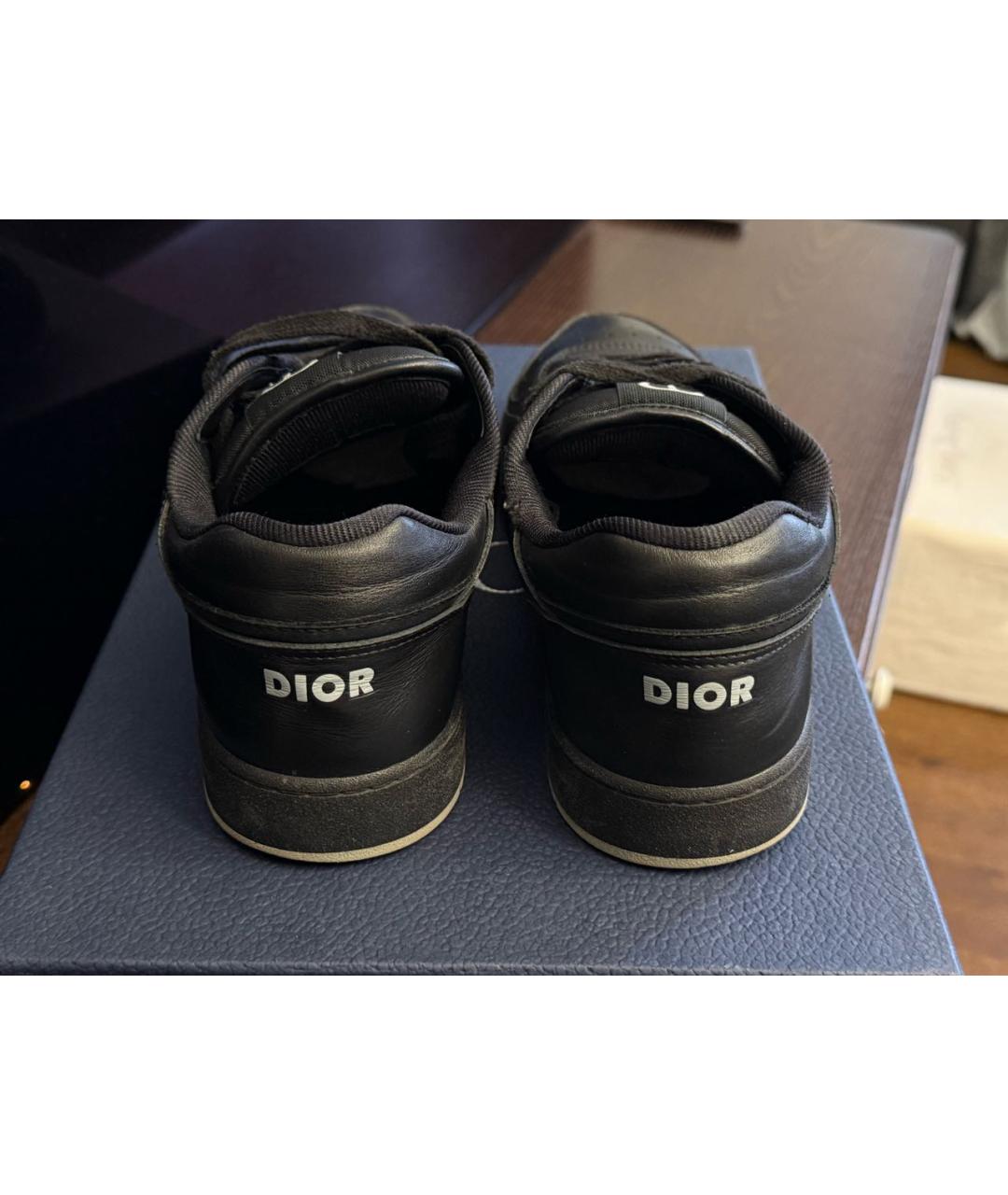 CHRISTIAN DIOR Черные кожаные низкие кроссовки / кеды, фото 7