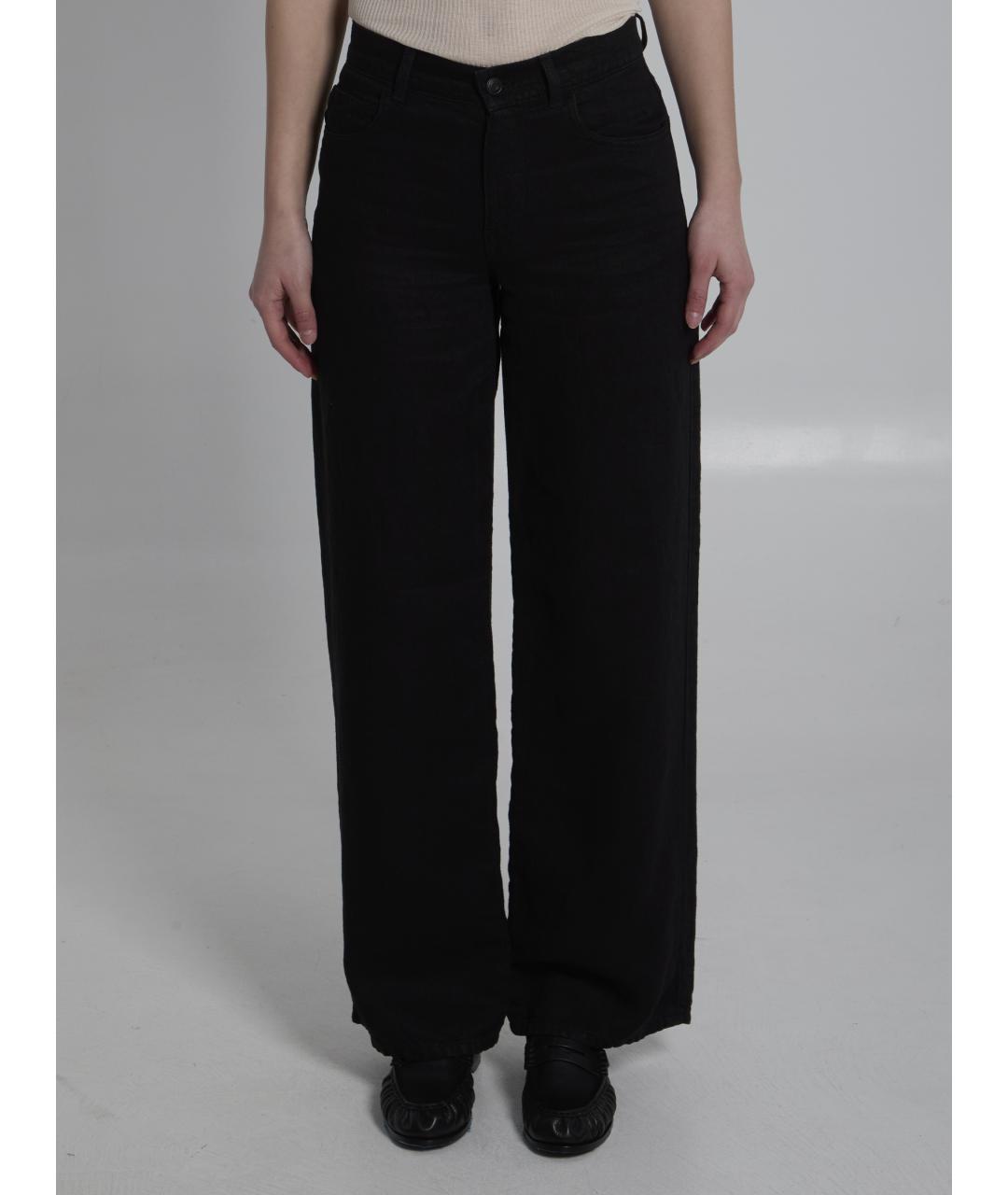 THE ROW Черные хлопко-леновые прямые джинсы, фото 5